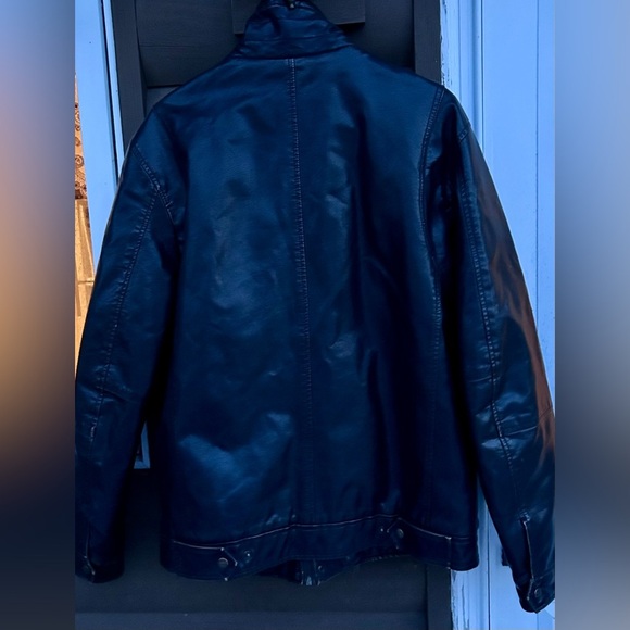 Levi's Brown Faux Leather & Sherpa Fleece Bomber Aviator Jacket Men's size L - Picture 7 of 8